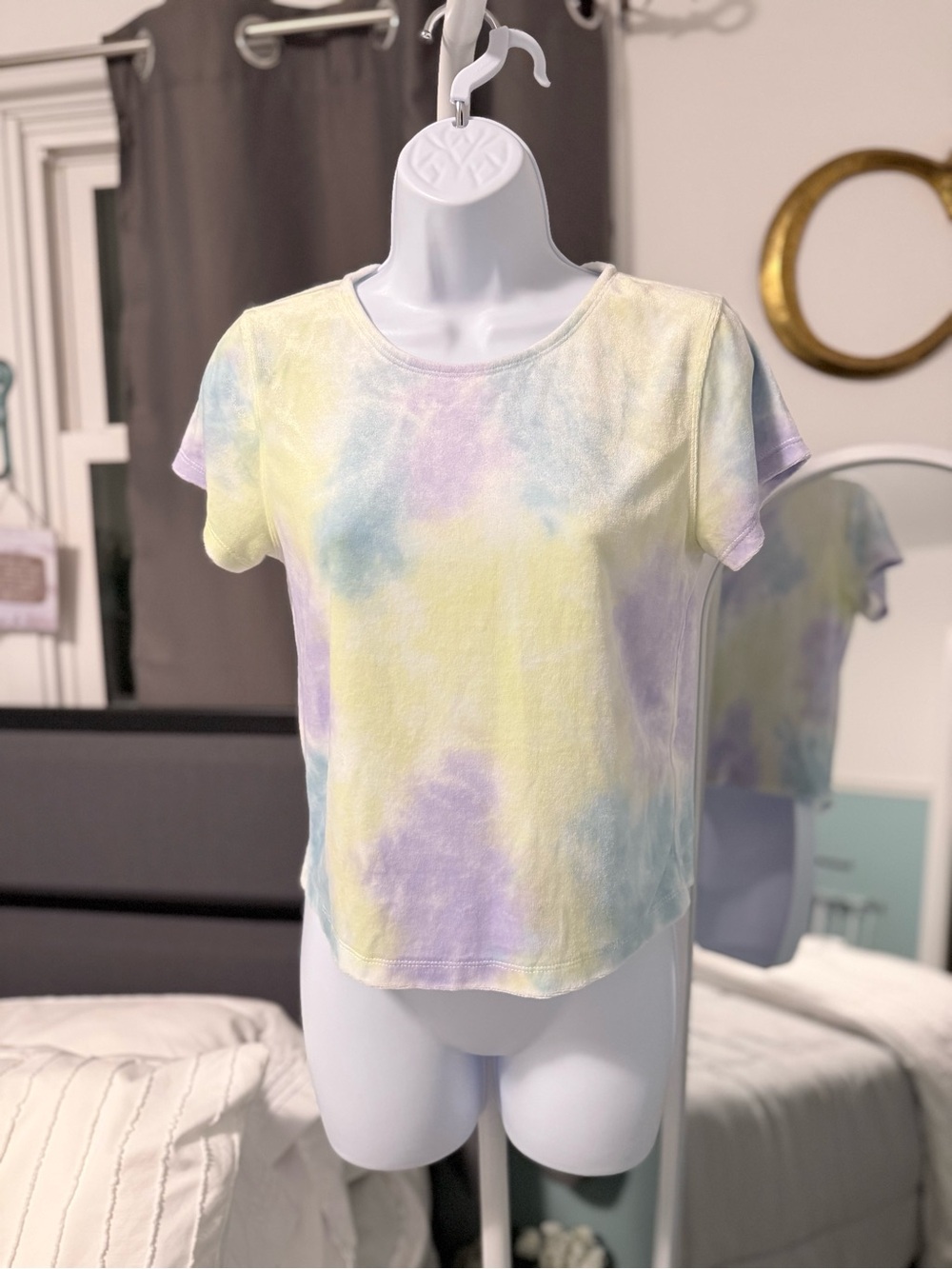 Free People Pastel Tie-Dye Short Sleeve Tee - Yellow, Lavender, Light Blue